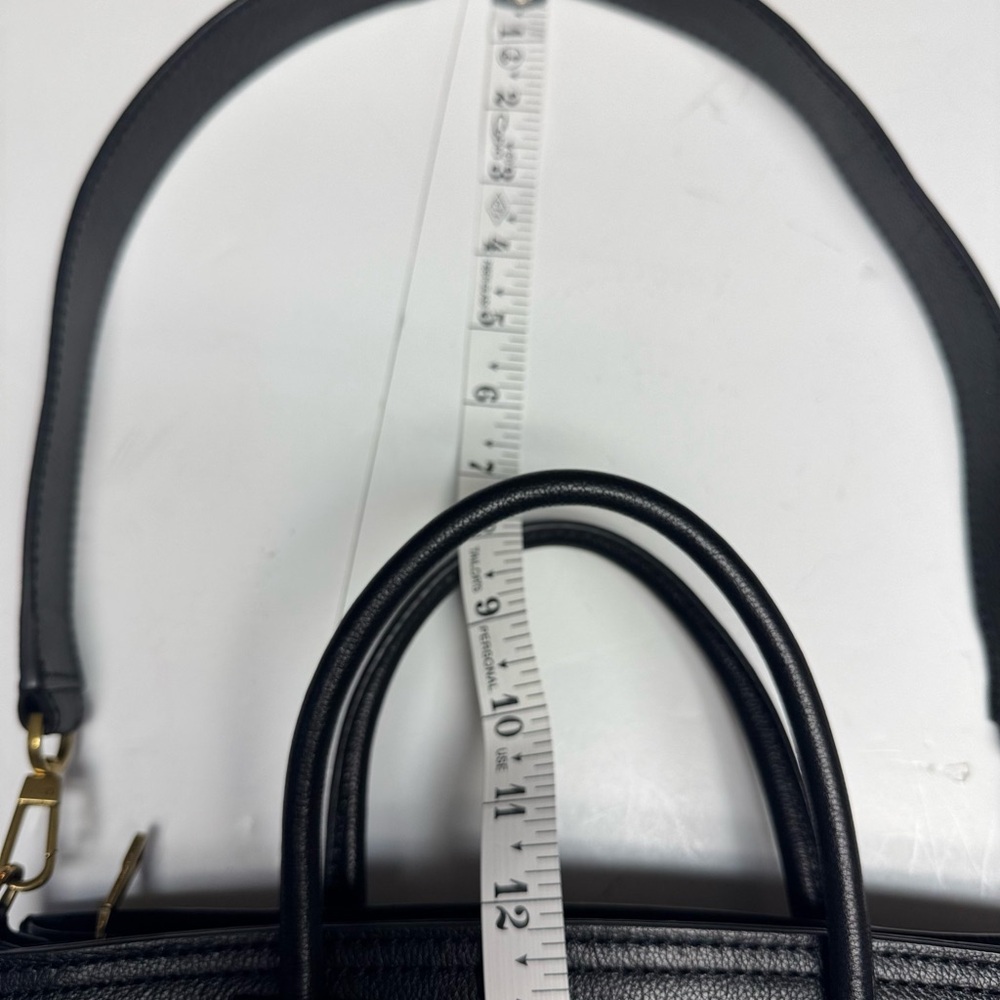 Fossil Black Leather Satchel with Gold Hardware - Picture 9 of 12